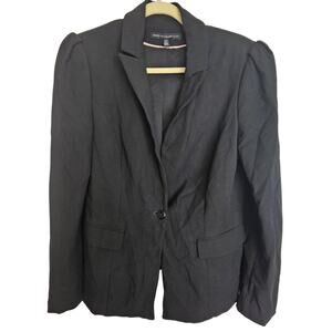 White House Black Market Womens Blazer Black Office Career Size 12 Work Black